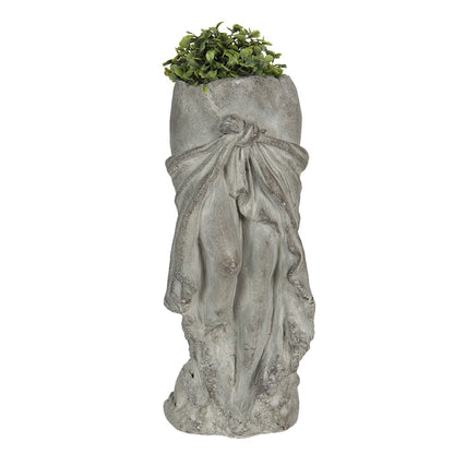Flowerpot 13x13x29 cm Grey Stone Indoor Flowerpot