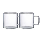Glazen mok 450 ml set van 2 transparant