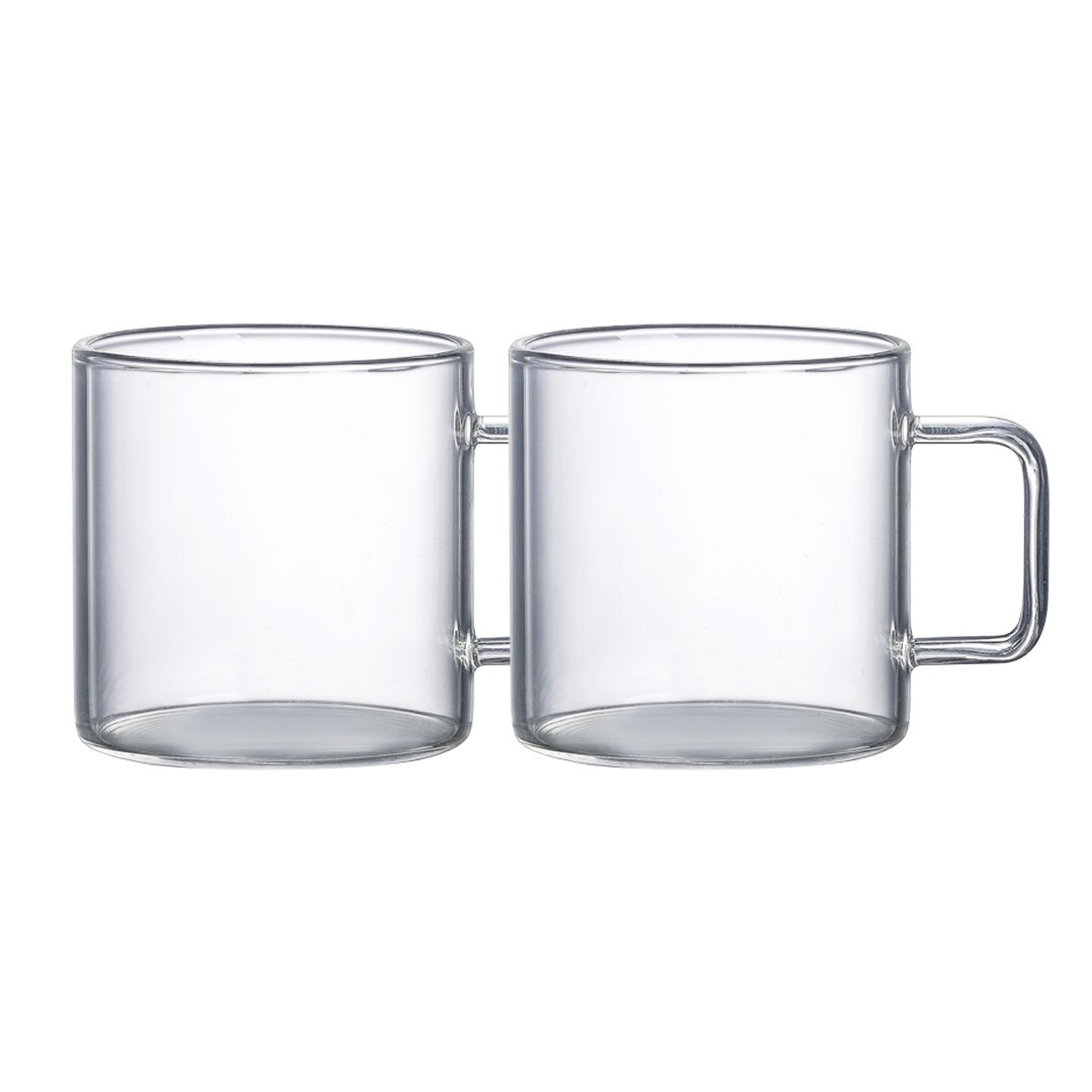 Glazen mok 450 ml set van 2 transparant