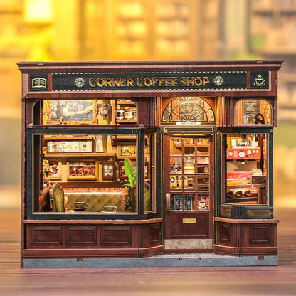 Doe-het-zelf huisje koffieshop 21x13x17 cm hout