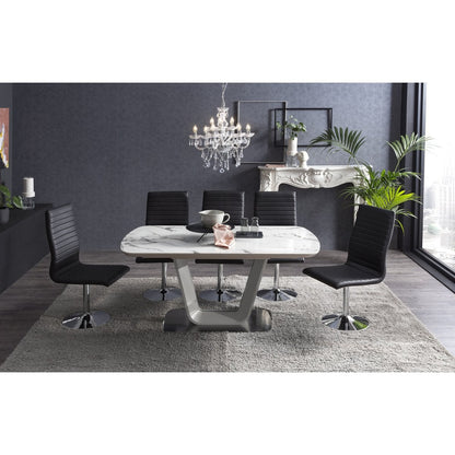 Eetkamerstoelen set van 4 zwart kunstleer