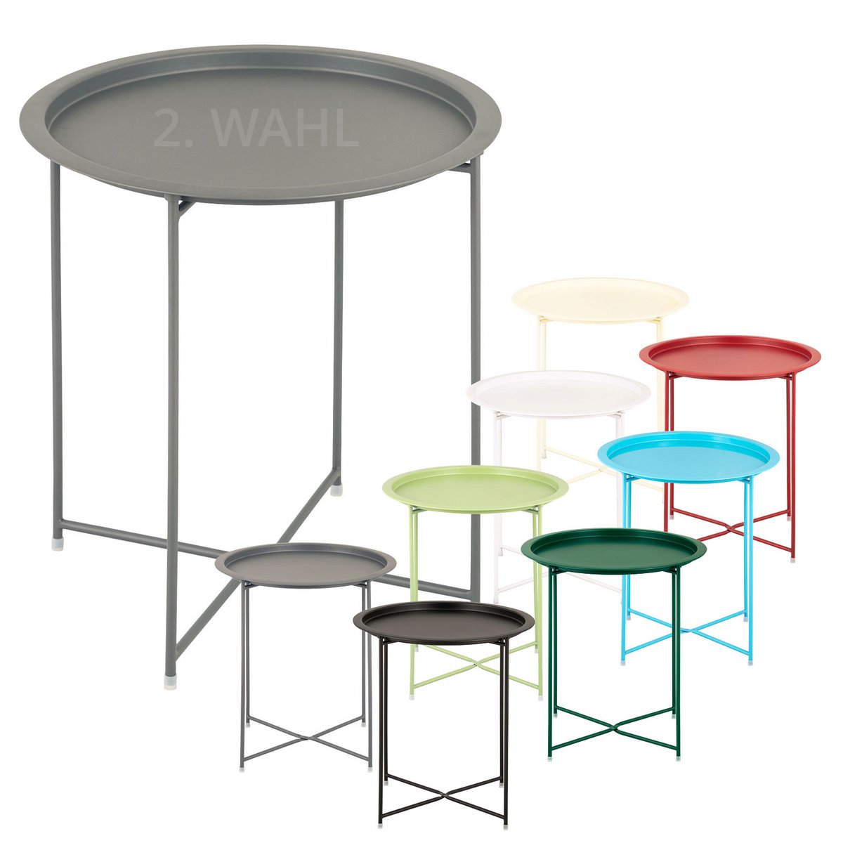 Bijzettafel metaal Ø 47x51 cm opvouwbaar