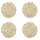 Onderzetters touw set van 4 beige 8x8 cm