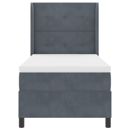 Boxspringbed met matras en LED fluweel donkergrijs 80x200 cm