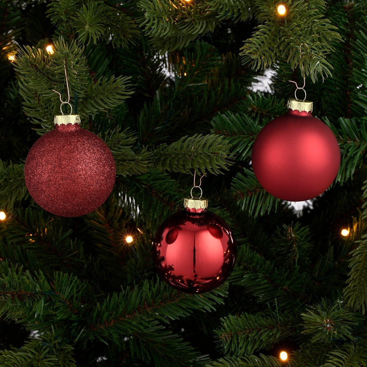 Kerstballen set 26 stuks glas rood