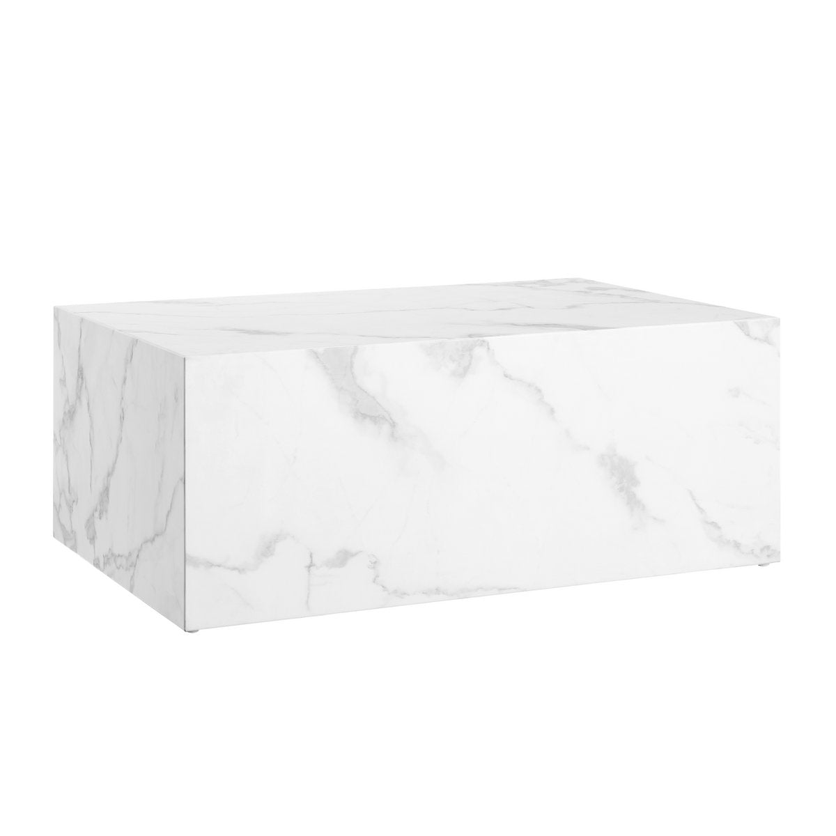 Salontafel 90x60x35 cm wit marmerlook