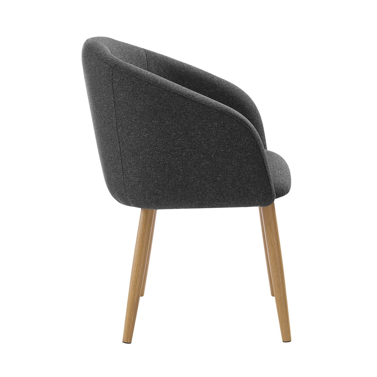 Armchair set of 2 structured fabric black
