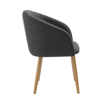 Armchair set of 2 structured fabric black