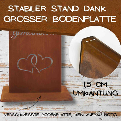 Bruiloftsbord 55x15.5 cm cortenstaal