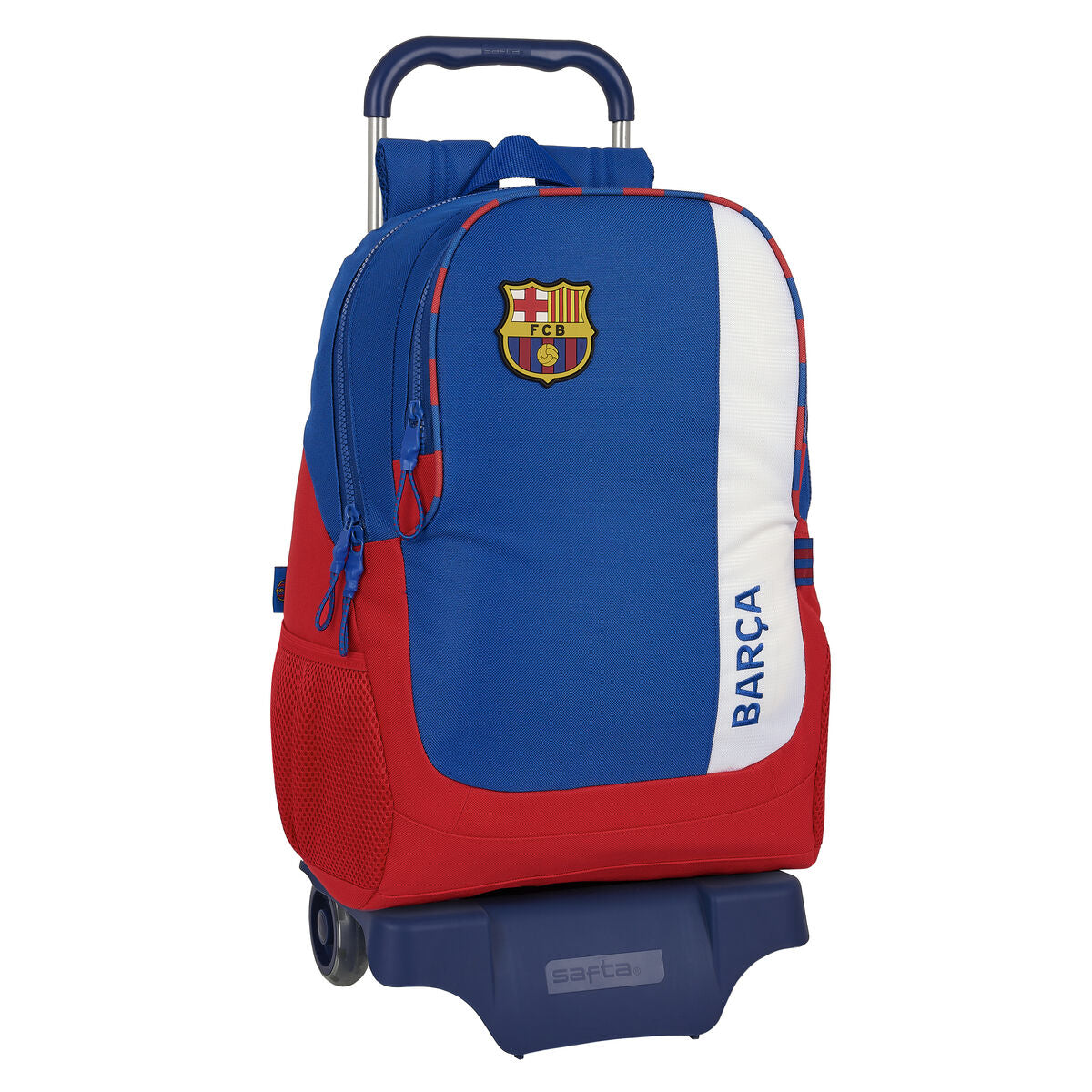 F.c. Barcelona Schoolrugzak Met Wielen F.c. Barcelona Blauw Kastanjebruin 32 X 44 X 16 Cm