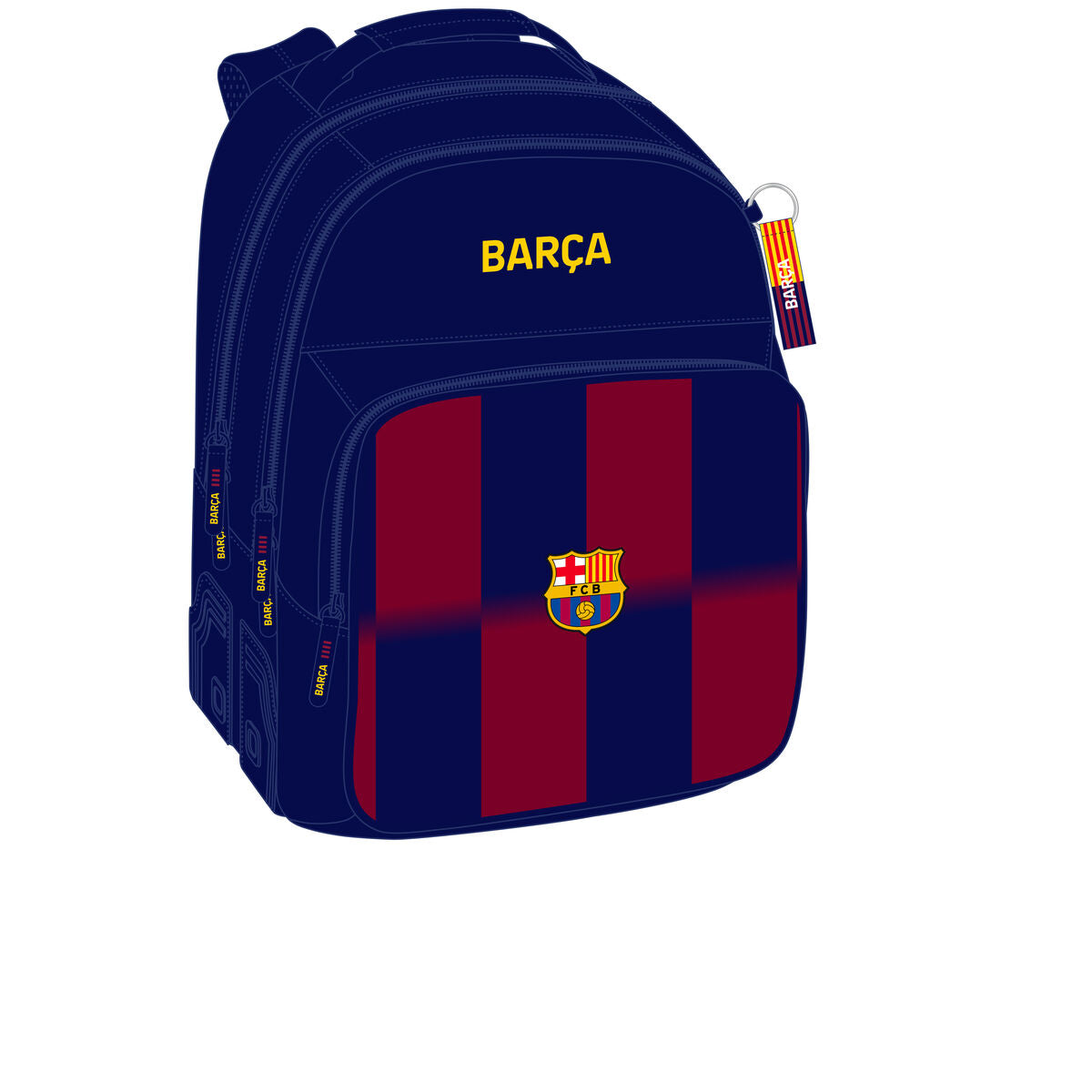 F.c. Barcelona Schoolrugzak F.c. Barcelona Blauw Kastanjebruin 32 X 42 X 15 Cm
