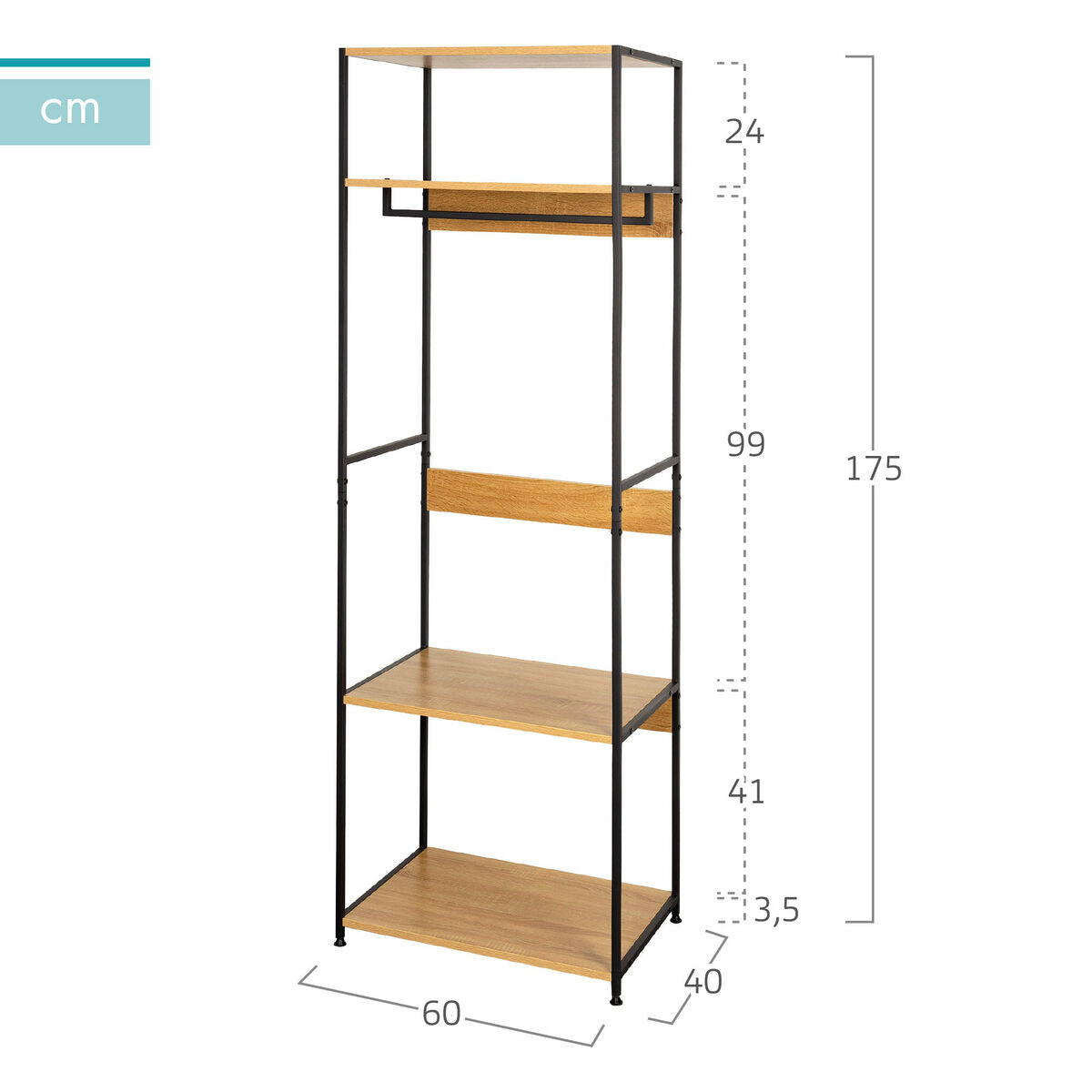 Max Home Kast Max Home Staal Melamine Spaanderplaat 60 X 175 X 40 Cm