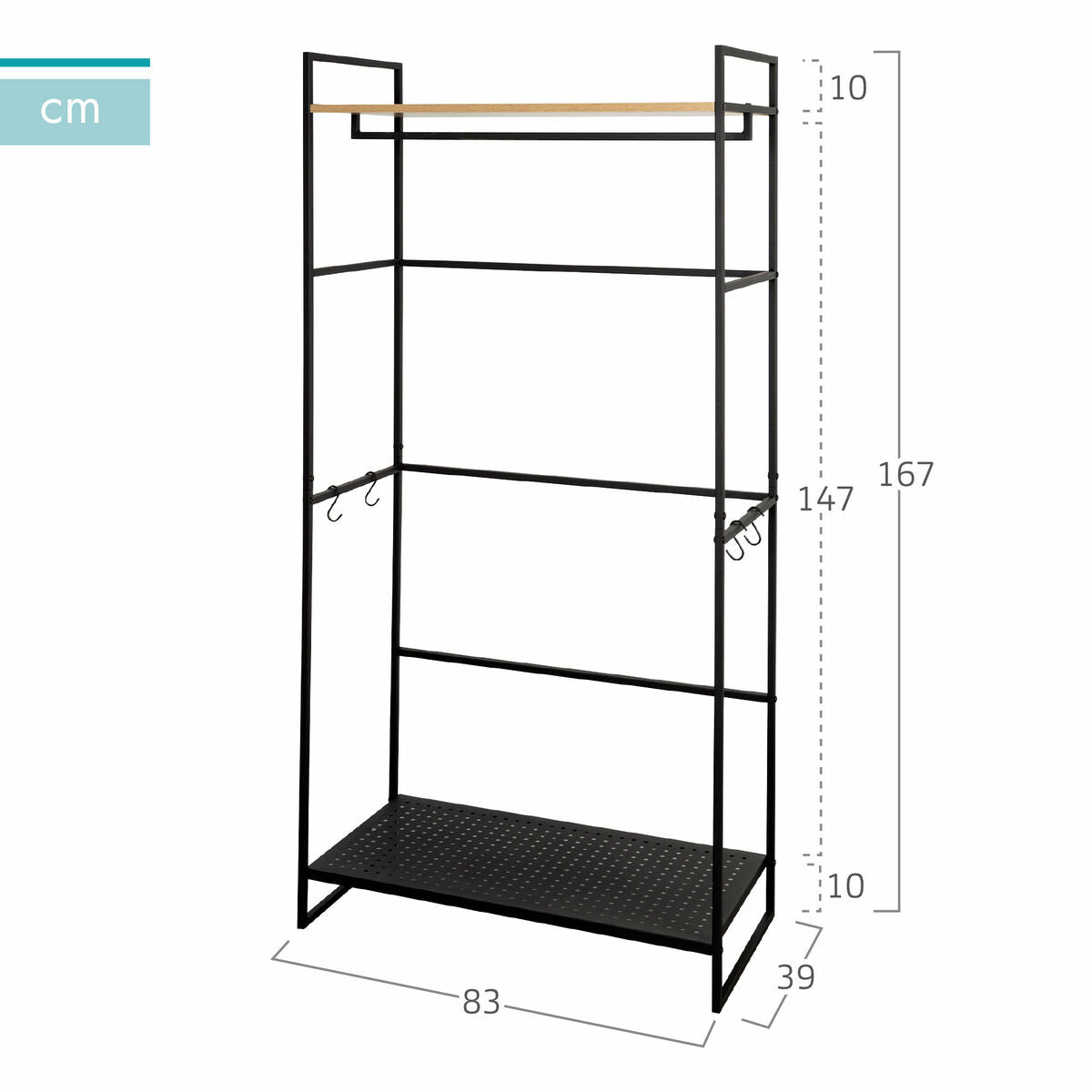 Max Home Kast Max Home Staal Melamine Spaanderplaat 83 X 167 X 39 Cm