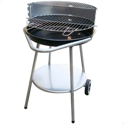 Aktive Kolenbarbecue Met Wielen Aktive Geëmailleerd Metaal 51 X 82 X 51 Cm Zwart