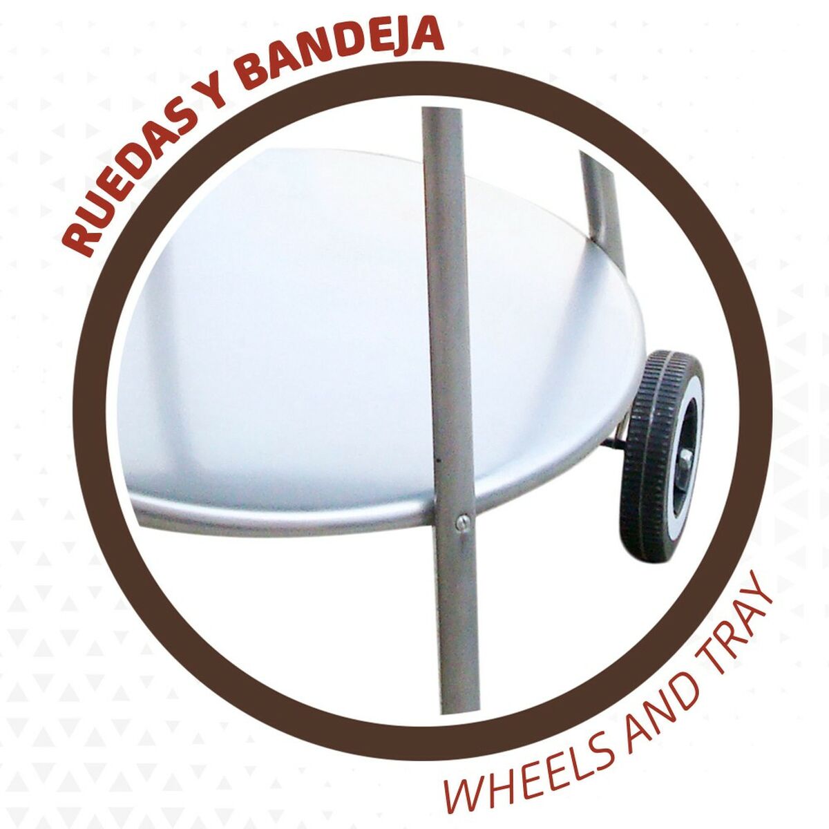 Aktive Kolenbarbecue Met Wielen Aktive Geëmailleerd Metaal 51 X 82 X 51 Cm Zwart