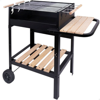 Aktive Kolenbarbecue Met Wielen Aktive Geëmailleerd Metaal 100,5 X 88,5 X 40 Cm Zwart