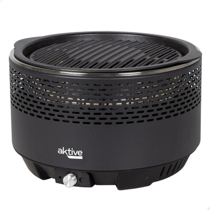 Aktive Barbecue Draagbare Aktive Rond Rook-Vrij Zwart Roestvrij Staal Ijzer 34 X 21,5 X 34 Cm