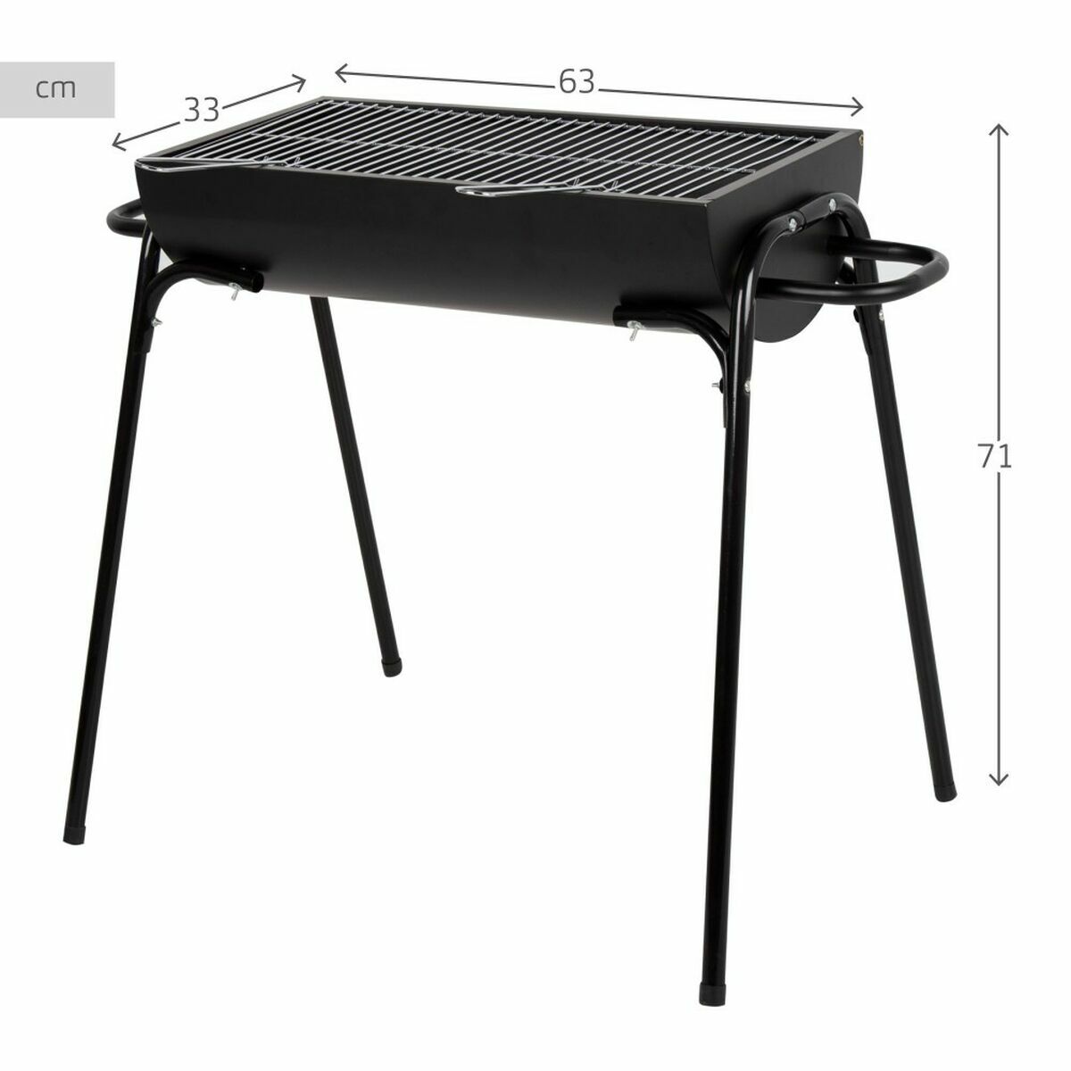 Aktive Barbecue Draagbare Aktive Metaal Roestvrij Staal 91 X 71 X 33 Cm