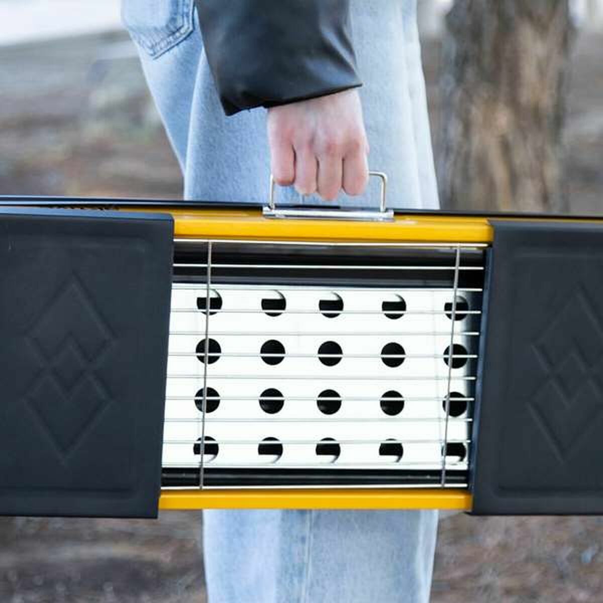 Aktive Barbecue Draagbare Aktive Staal 89 X 32 X 22 Cm Geel