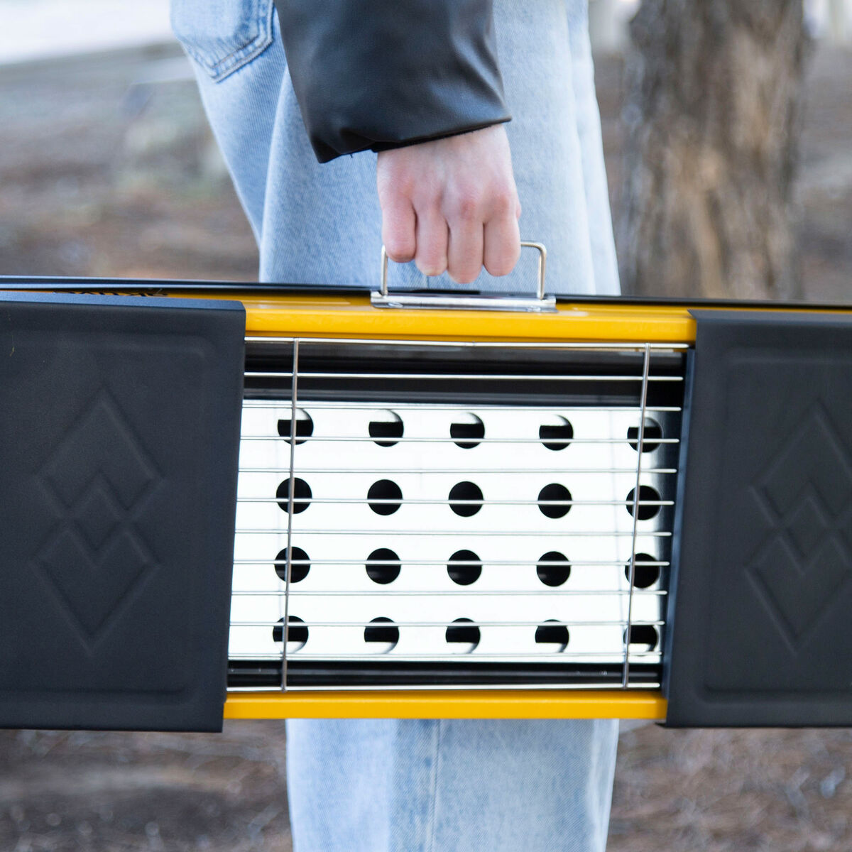 Aktive Barbecue Draagbare Aktive Staal 89 X 32 X 22 Cm Geel