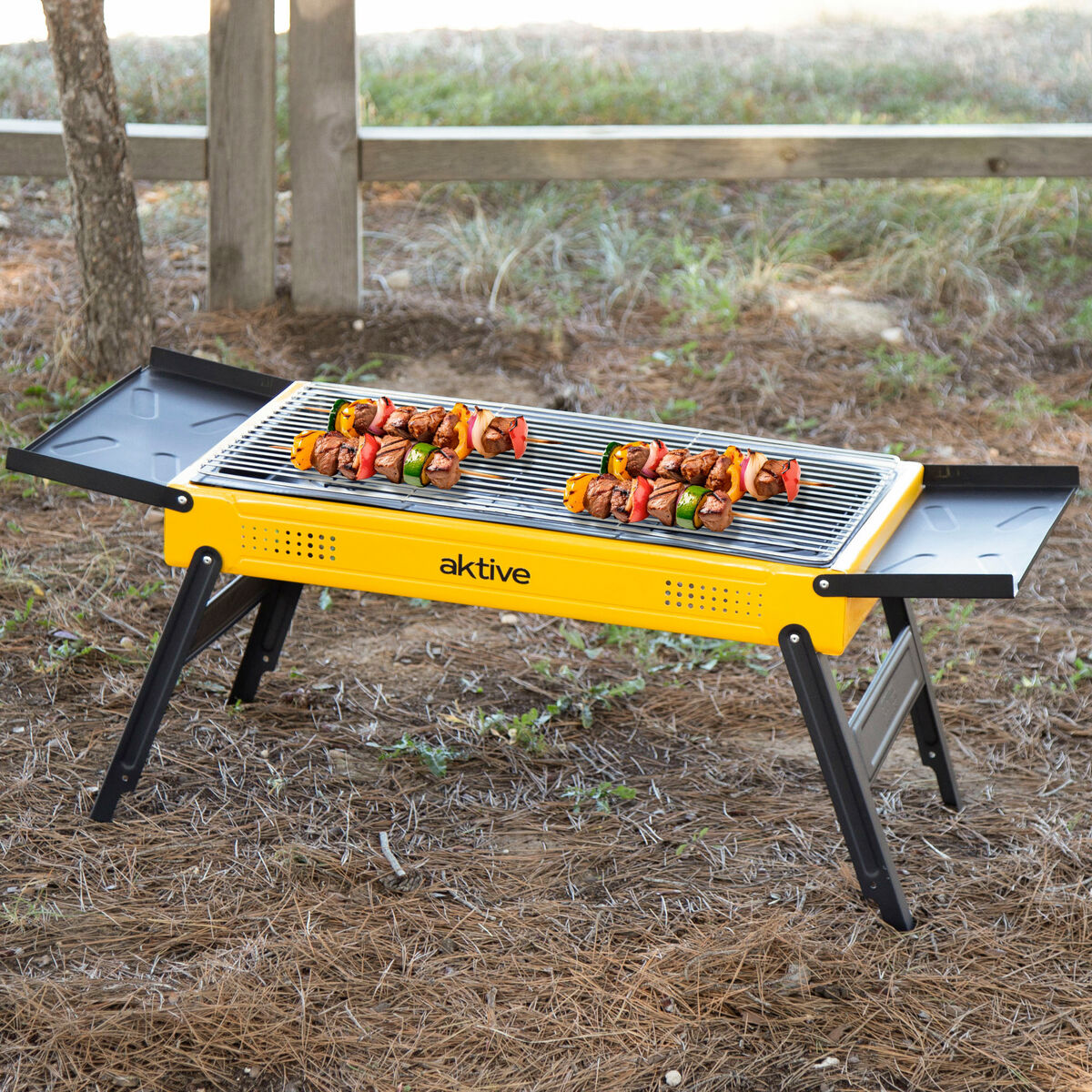 Aktive Barbecue Draagbare Aktive Staal 89 X 33 X 33 Cm Geel