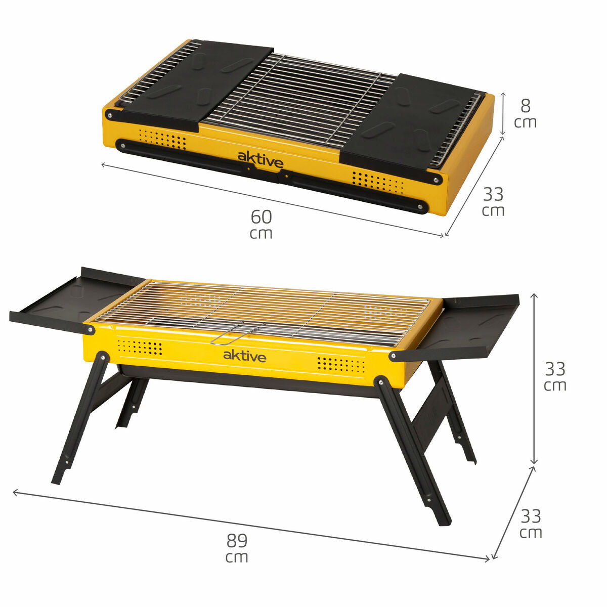 Aktive Barbecue Draagbare Aktive Staal 89 X 33 X 33 Cm Geel