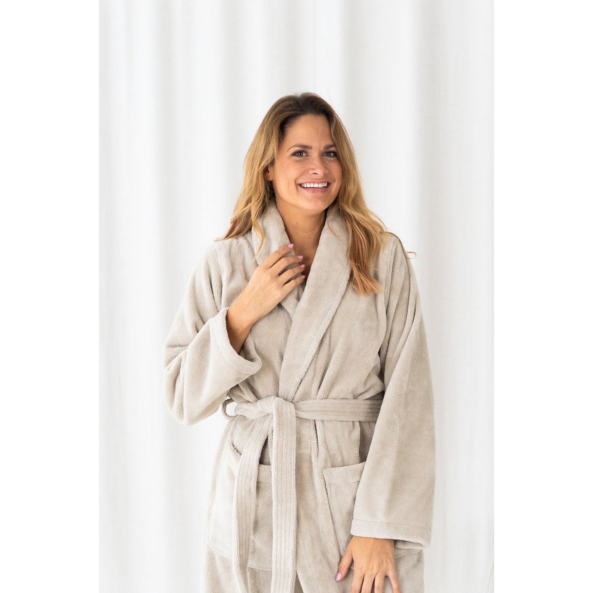 Teddybadjas dubbelzijdig beige