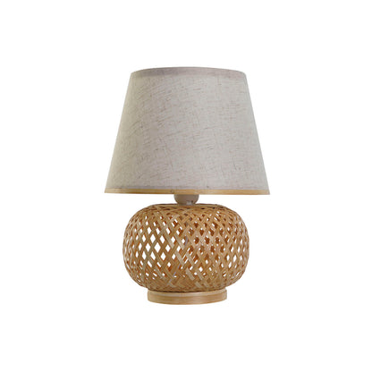 Dkd Home Decor Bureaulamp Dkd Home Decor Bruin Natuurlijk Bamboe 50 W 220 V 24 X 24 X 34 Cm