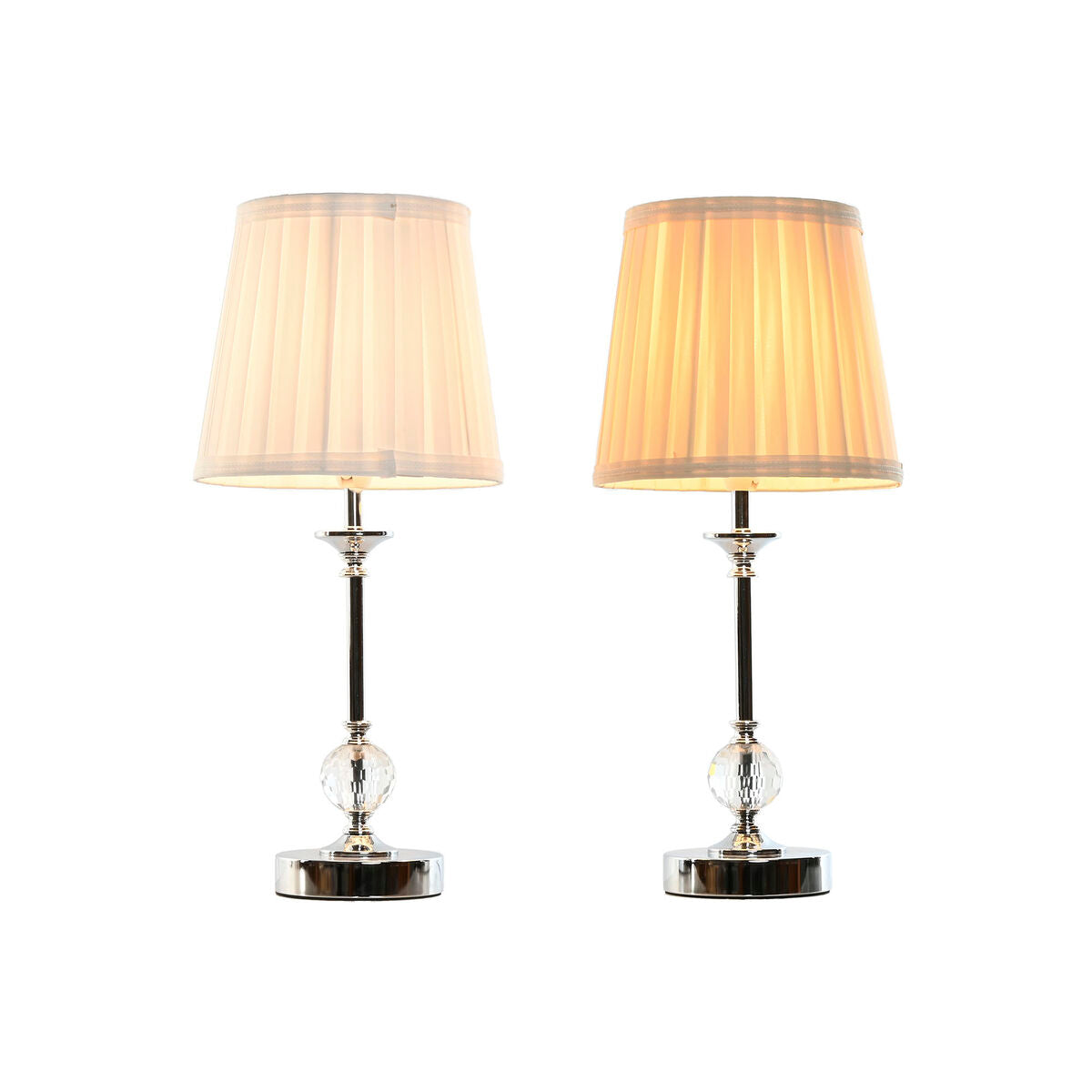 Home Esprit Bureaulamp Home Esprit Wit Beige Metaal 25 W 220 V 20 X 20 X 46 Cm (2 Stuks)