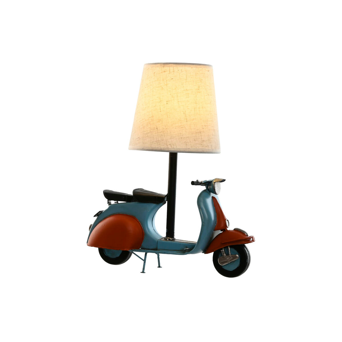 Home Esprit Bureaulamp Home Esprit Blauw Oranje Linnen Metaal 31 X 15 X 34 Cm