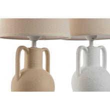 Home Esprit Bureaulamp Home Esprit Wit Beige Keramisch 50 W 220 V (2 Stuks)