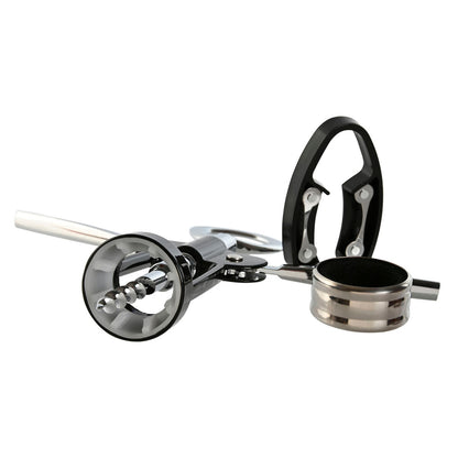 Home Esprit Set Van Wijn Accessoires Home Esprit Zwart Natuurlijk Roestvrij Staal Hout Mdf 21 X 14,5 X 5,4 Cm