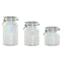Home Esprit Set Van 3 Potjes Home Esprit Transparant Metaal Kristal 1,2 L 3 Onderdelen