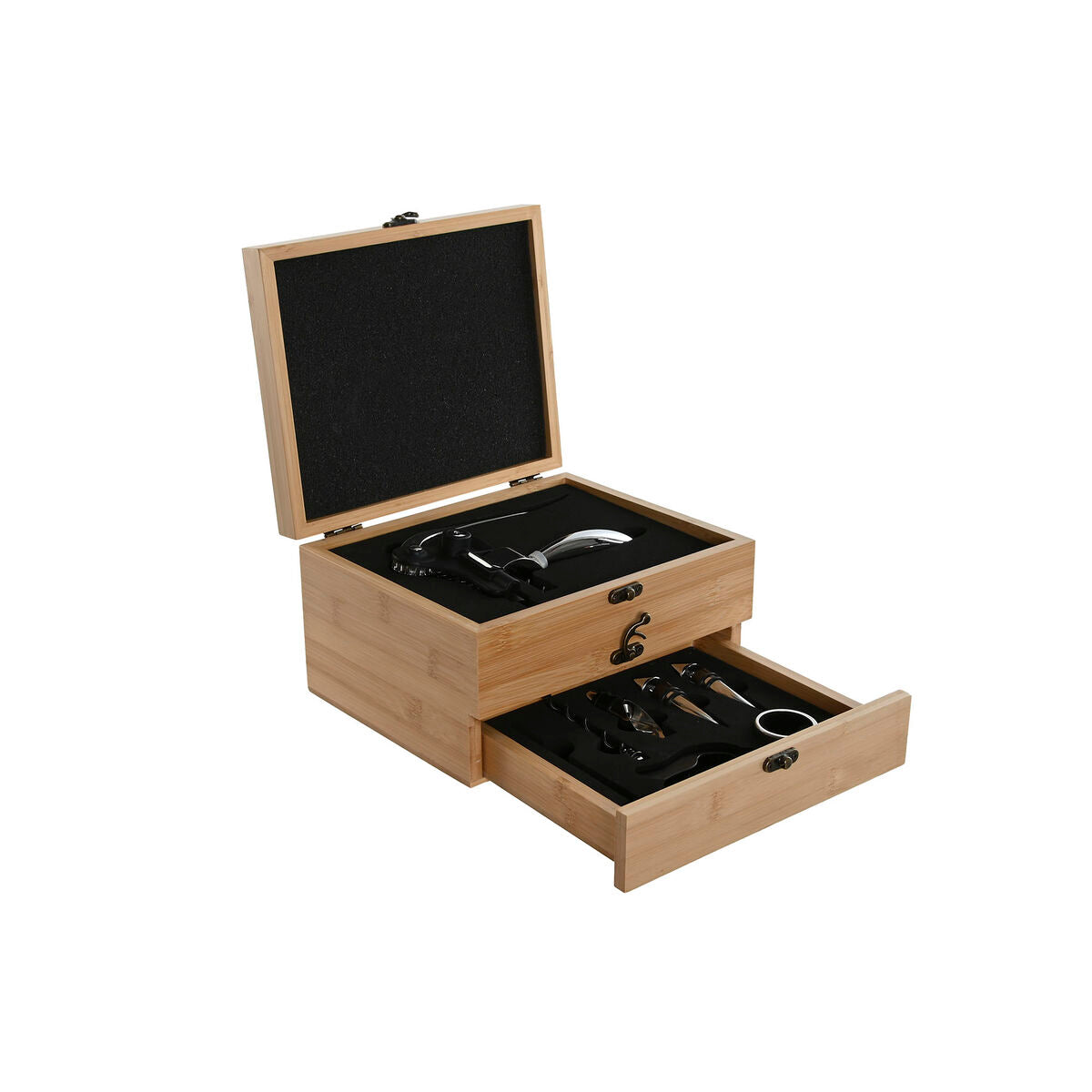 Home Esprit Set Van Wijn Accessoires Home Esprit Natuurlijk Bamboe Roestvrij Staal