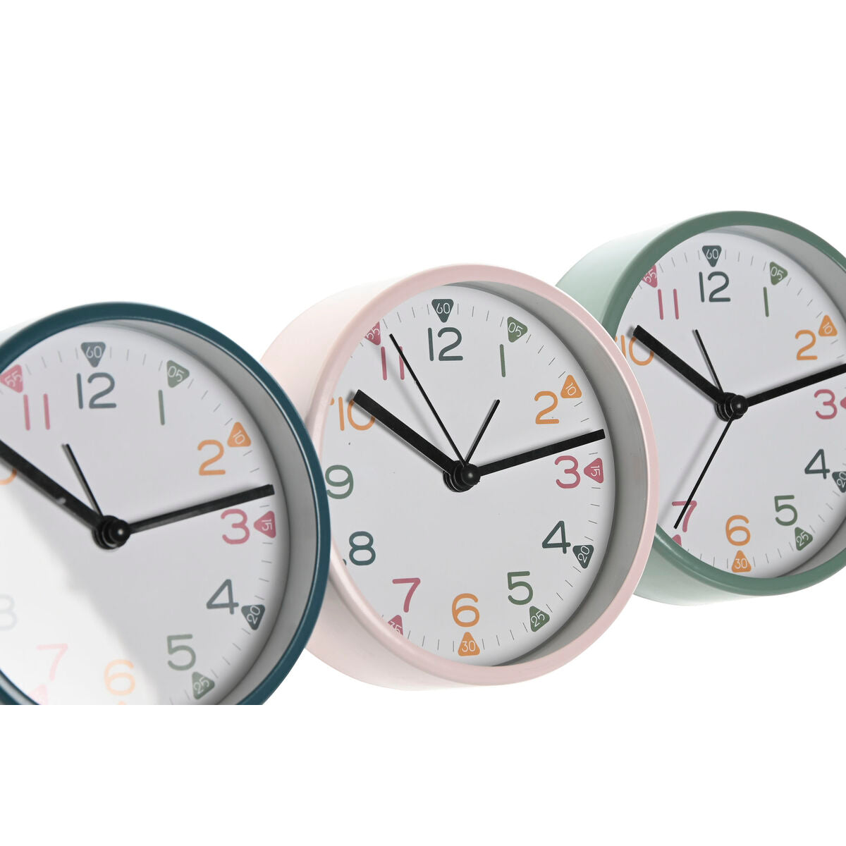 Home Esprit Tafelklok Home Esprit Blauw Roze Turkoois (3 Stuks)