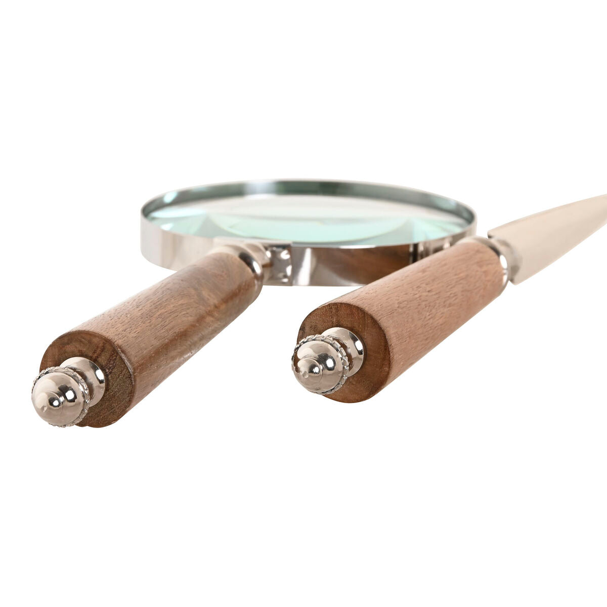 Home Esprit Vergrootglas Home Esprit Kristal Staal Acacia 8 X 8 X 30 Cm