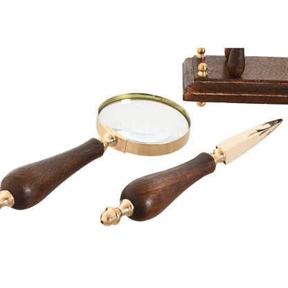 Home Esprit Vergrootglas Home Esprit Blik Mangohout 25 X 7 X 11 Cm