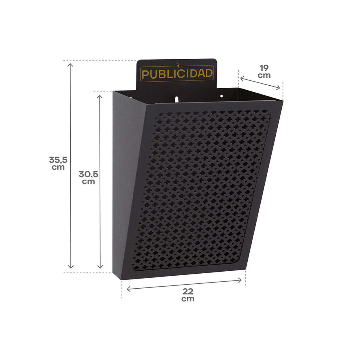 Arregui Brievenbus Arregui Zwart Staal 22 X 19 X 35,5 Cm