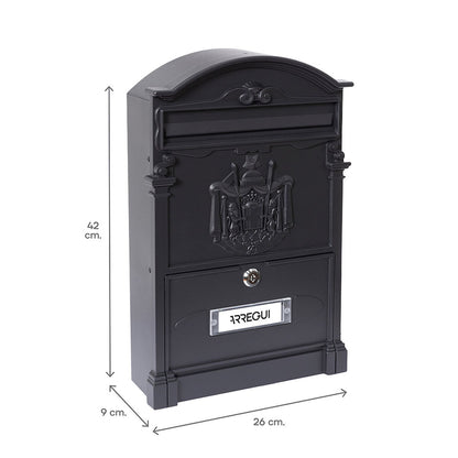 Arregui Brievenbus Arregui Zwart 26 X 9 X 42 Cm Aluminium