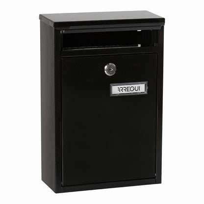 Arregui Brievenbus Arregui Zwart Staal 22 X 8 X 32 Cm