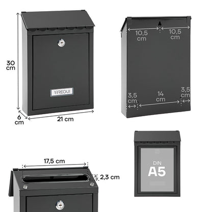 Arregui Brievenbus Arregui Zwart Staal Civic