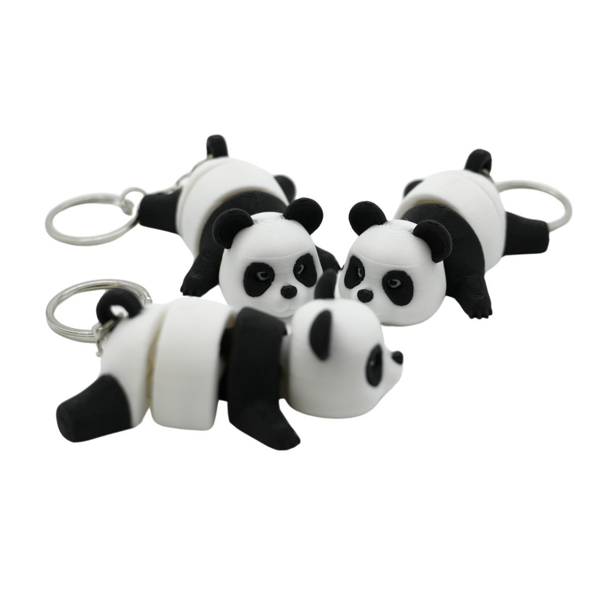 Sleutelhanger panda flexibel PLA zwart