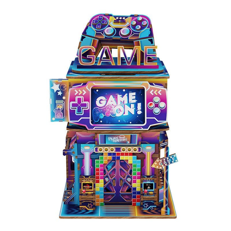 Houten puzzel Cyber Game City 15x14x23 cm