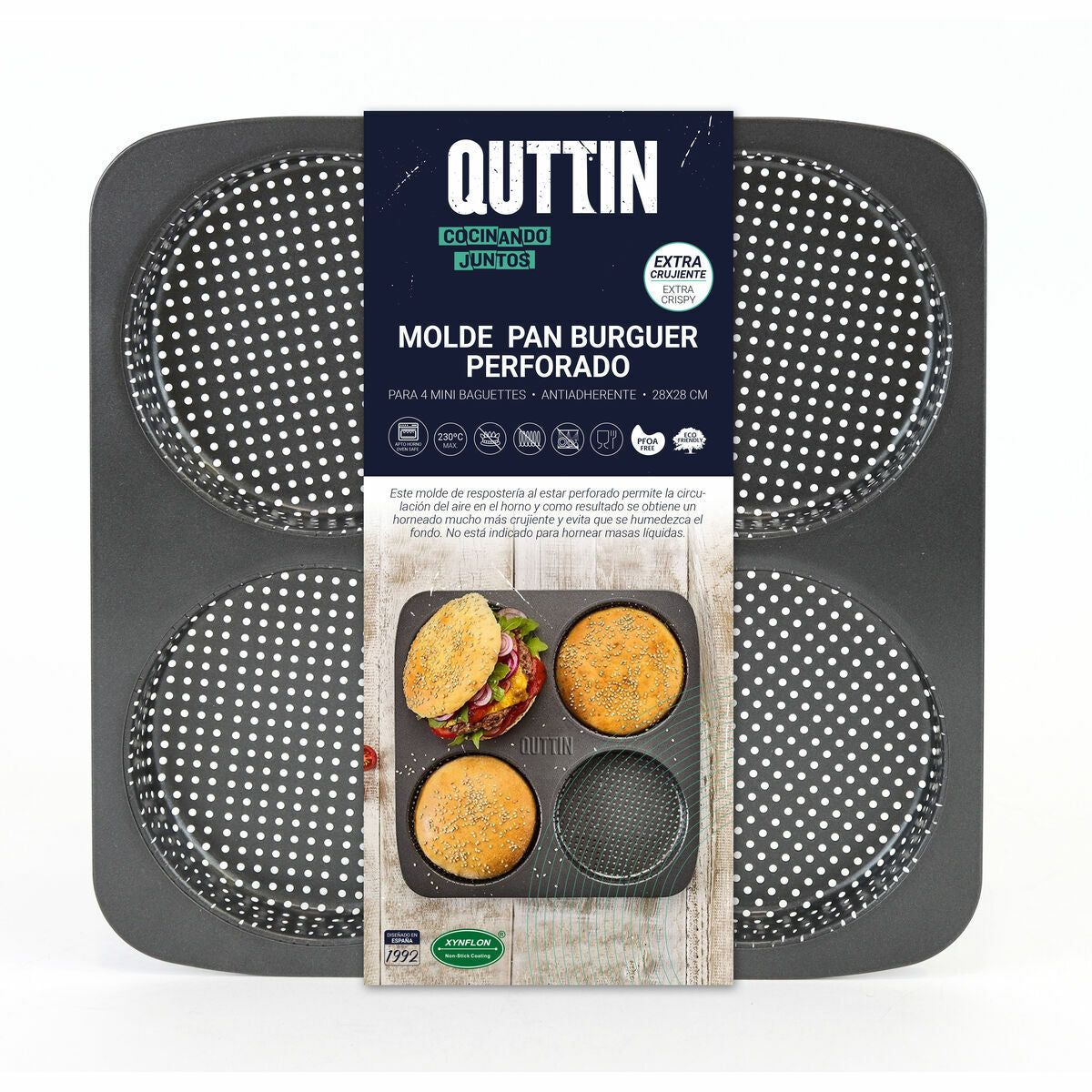 Quttin Gevormde Mal Quttin Burguer 28 X 28 X 2,5 Cm (12 Stuks)