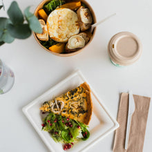 Algon Bordenset Algon Wegwerp Wit Suikerriet Vierkant 20 Cm (12 Stuks)