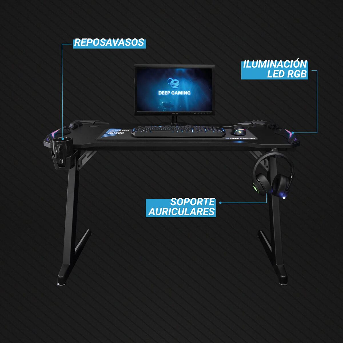 Deep Gaming Bureau Gaming Deep Gaming Coo-Dgmob04 Zwart 5 Atm 1,64"