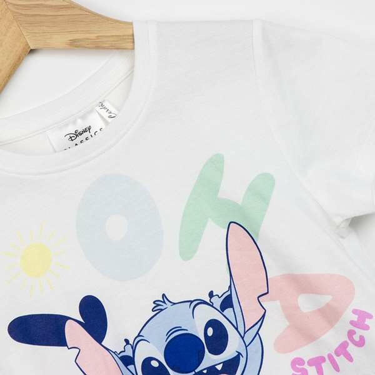 Stitch T-Shirt Met Korte Mouwen Voor Kinderen Stitch Wit