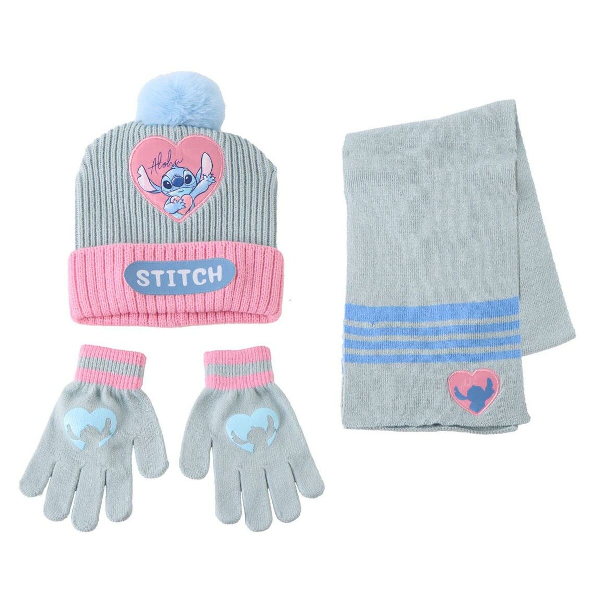 Stitch Muts En Wanten Stitch Licht Blauw