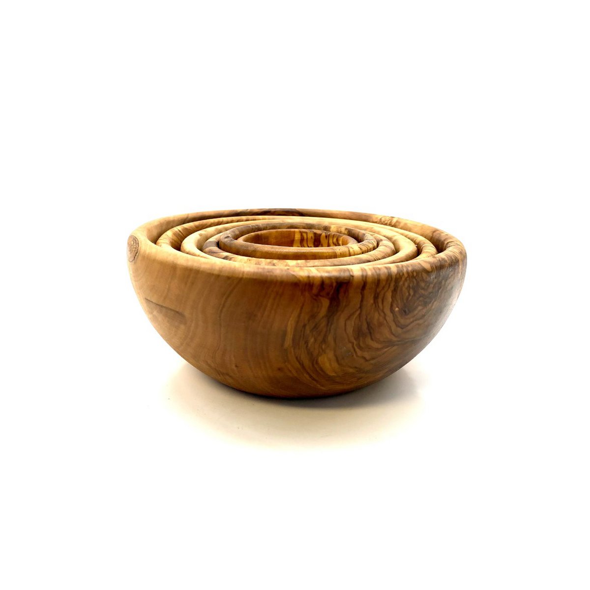 Olijfhouten kommen set 6 stuks rond
