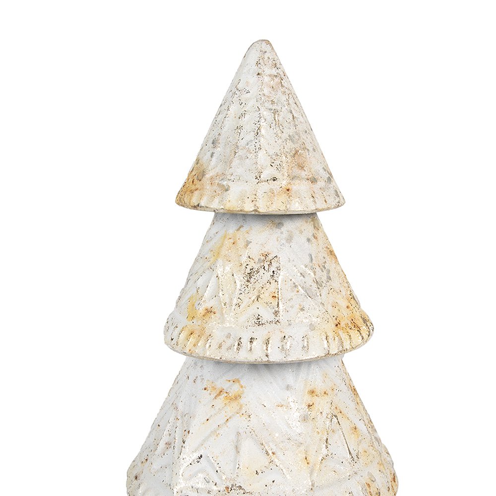 Christmas Decoration Figurine Christmas Tree 32 cm White Metal